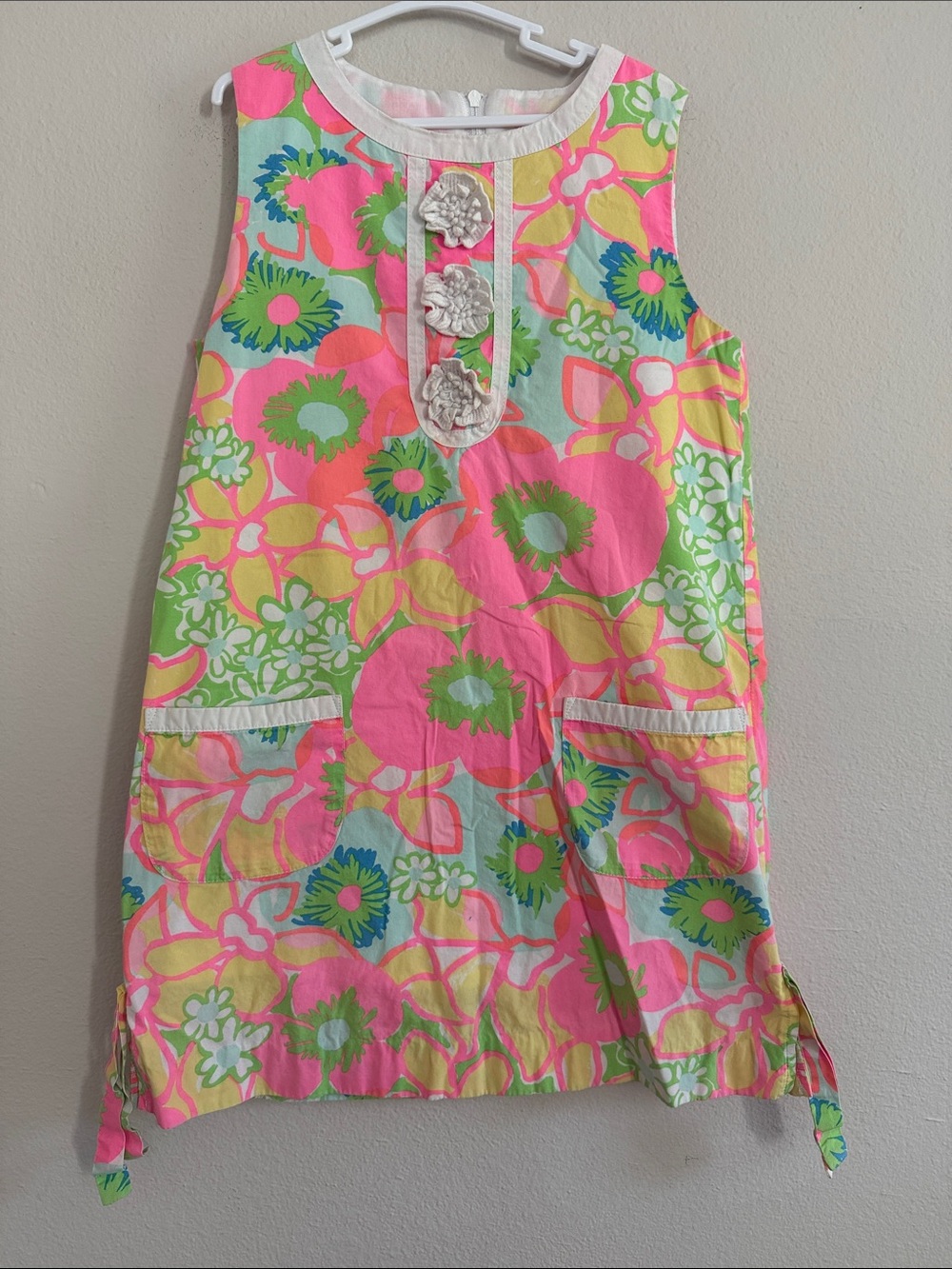 Sleeveless Floral Girls' Dress - Pink & Green [987]